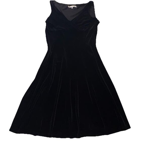 Evan Picone Dresses & Skirts - VNTG Evan Picone Black Velvet Dress 16 Sleeveless Midi Whimsygoth Romantic 90s